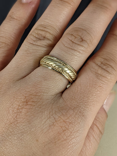 7MM Solid Gold Rope Wedding Band