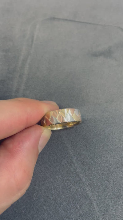 Tri-Color 7MM Solid Gold Wedding Band