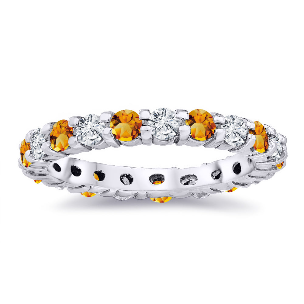 Diamond and citrine eternity band Clearance