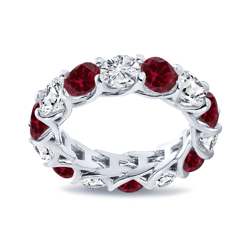 Ruby and diamond eternity band Clearance