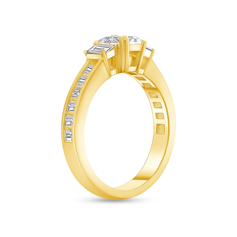1.25 Ct. Tw. Emerald Cut Three Stone Inspired Diamond Engagement Ring
