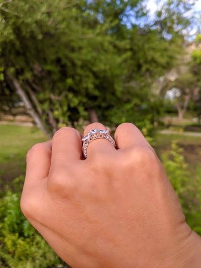 1.00 Carat Three Stone Inspired Brilliant & Marquise Cut Diamond Engagement Ring