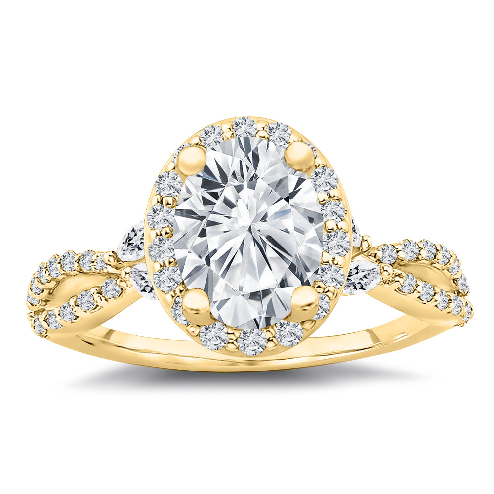 1.65 Ct. Tw. Halo Design Oval Cut Diamond Engagement Ring