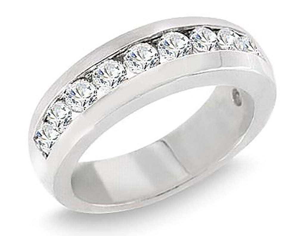 Men's Brilliant Round Cut Diamond Channel Set Ring