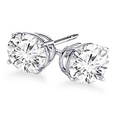 4-Prong Round Cut Diamond Stud Earrings 1/2 Carat