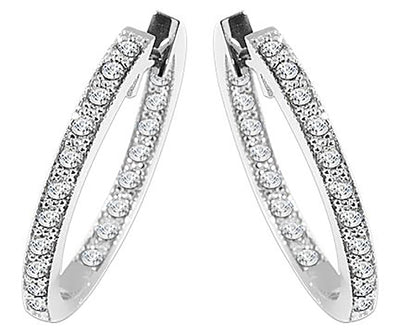 Ladies Gold Diamond Earrings 3/4 Carat