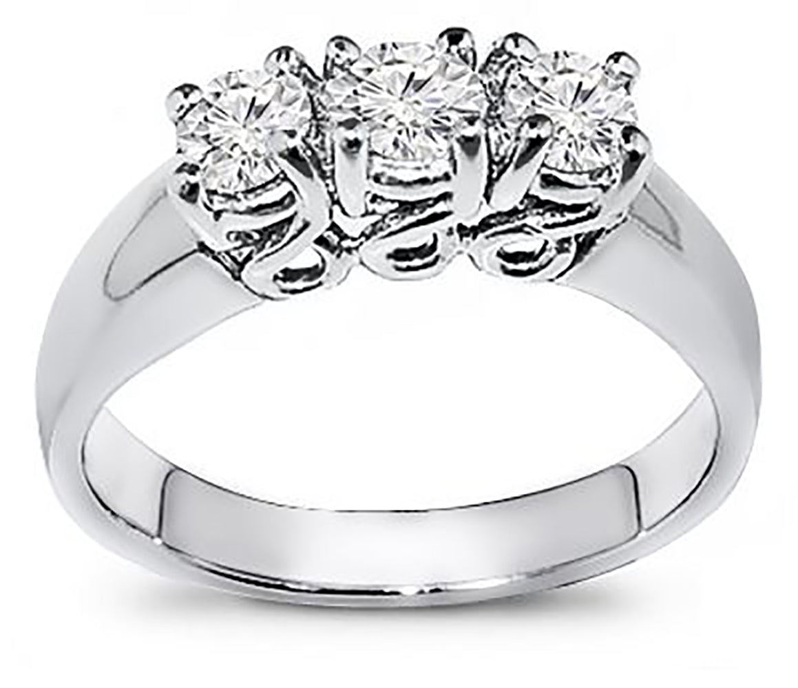 1.50 Ct. Tw. Brilliant Round Three Stone Diamond Engagement Ring