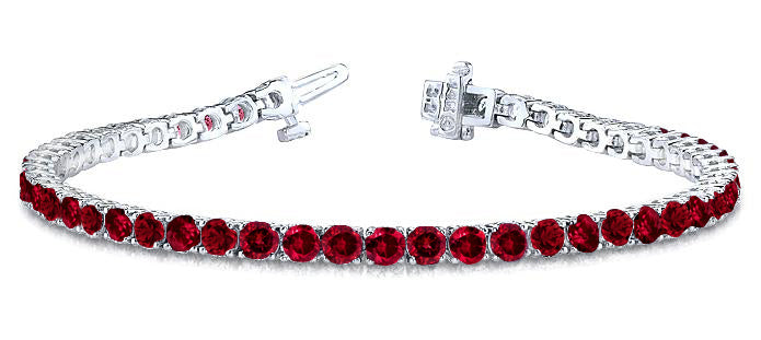 Classical Tennis Natural Ruby Bracelet 5.15 Ct. Tw.