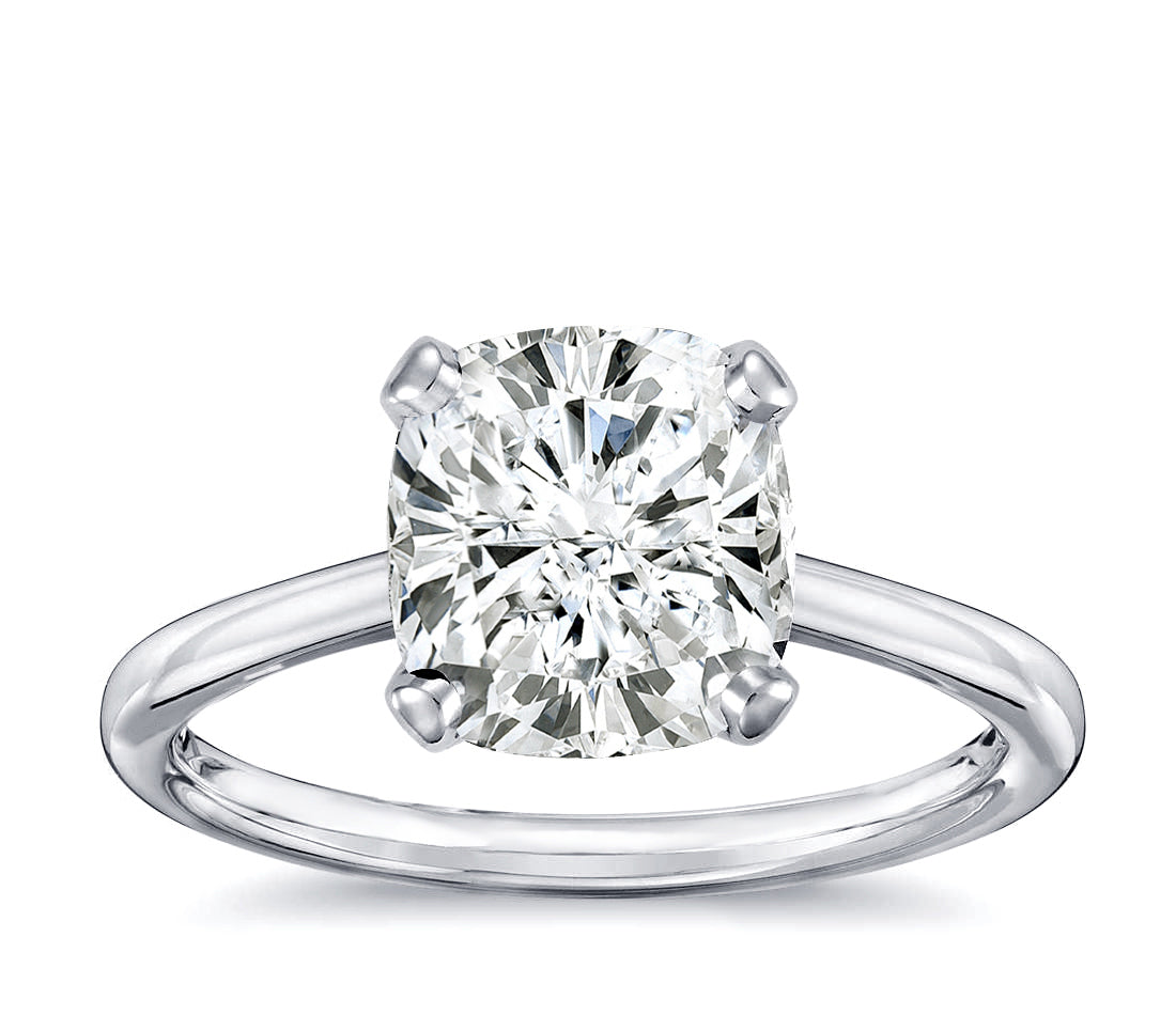 Platinum 2.02 Ct. Tw. Cushion Cut Diamond Solitaire Engagement Ring