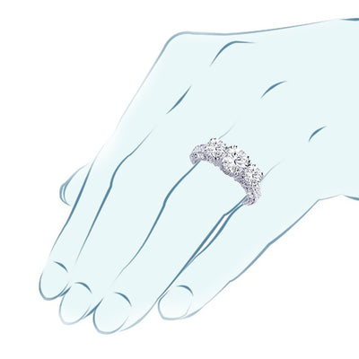 2.05 Carat Round Cut Vintage Three Stone Inspired Diamond Engagement Ring