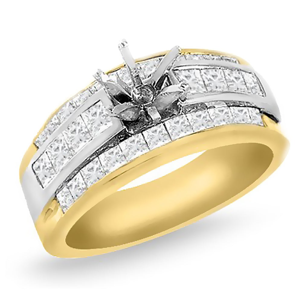 Ladies Two Tone Semi-Mount Diamond Wedding Ring 1.50 Ct. Tw.