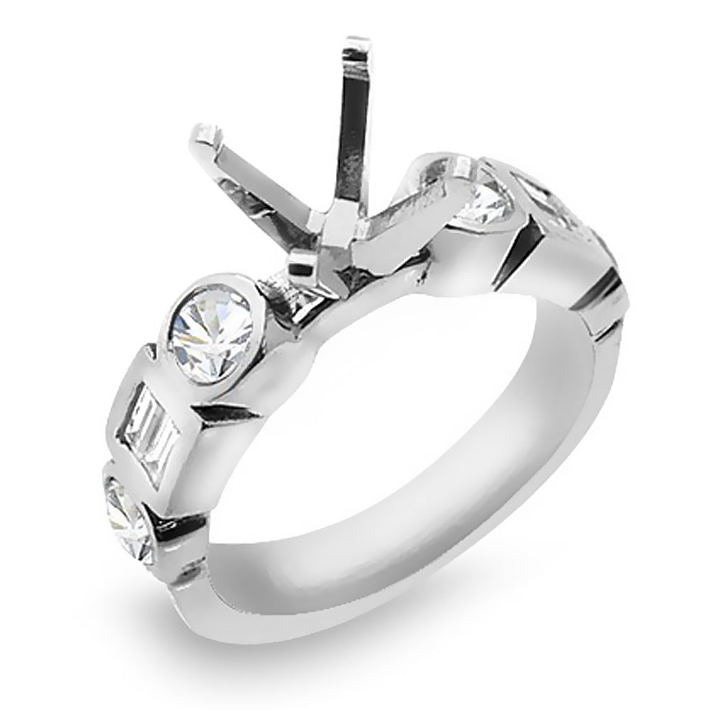 Ladies 1.00 Ct. Tw. Mix Cut Diamond Semi-Mount Engagement Ring
