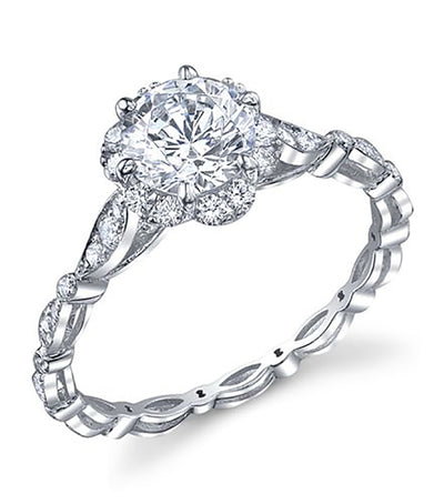 1.25 Ct. Tw. Halo Flower Designer Brilliant Round Engagement Ring