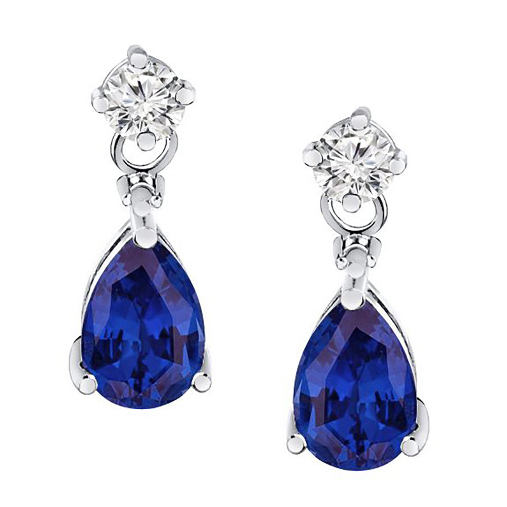 2.20 Carat Diamond & Sapphire Earrings