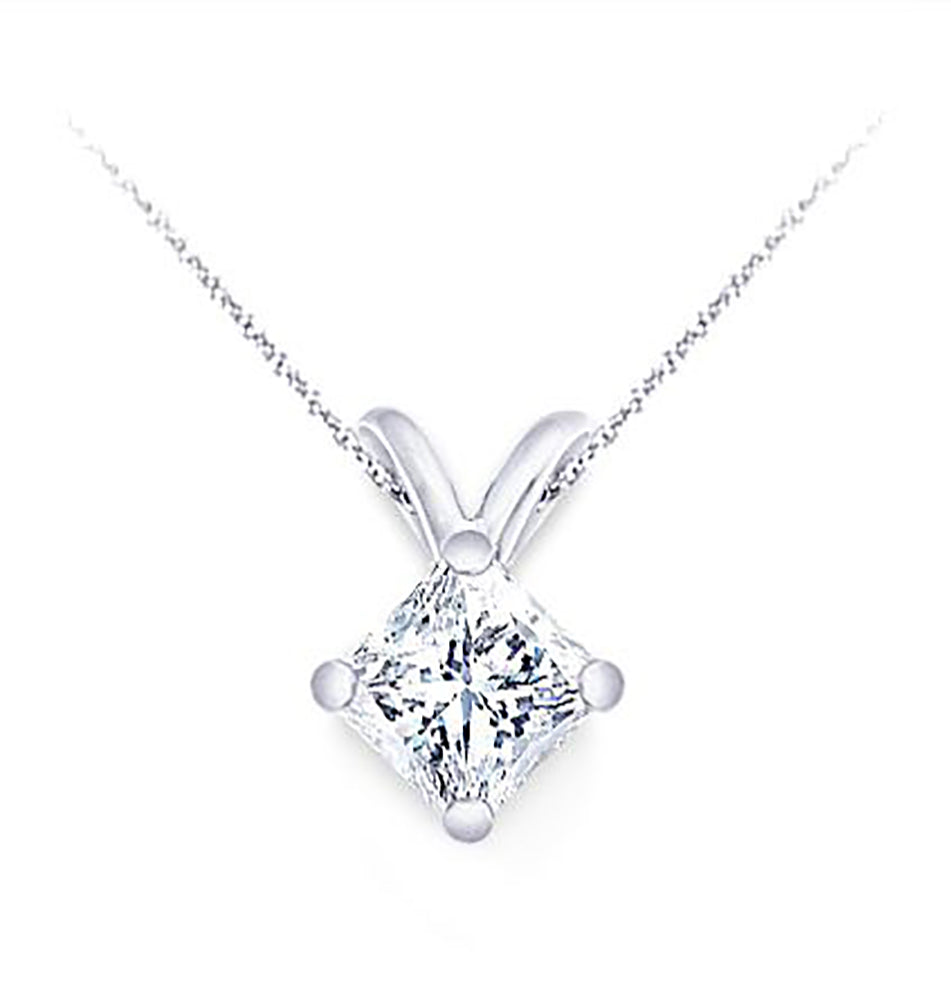 0.25-1.00 Ct. Tw. Princess Cut Solitaire Diamond Pendant