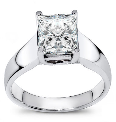 0.25-1.00 Carat Princess Cut Solitaire Diamond Engagement Ring