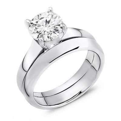 0.25-1.00 Carat Round Cut Diamond Engagement Wedding Ring Set