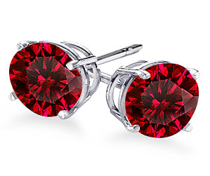 4-Prong Round Cut Ruby Stud Earrings 0.25 ct. tw.