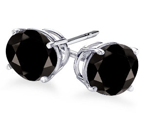 4-Prong Round Cut Black Diamond Stud Earrings 0.25 ct. tw.