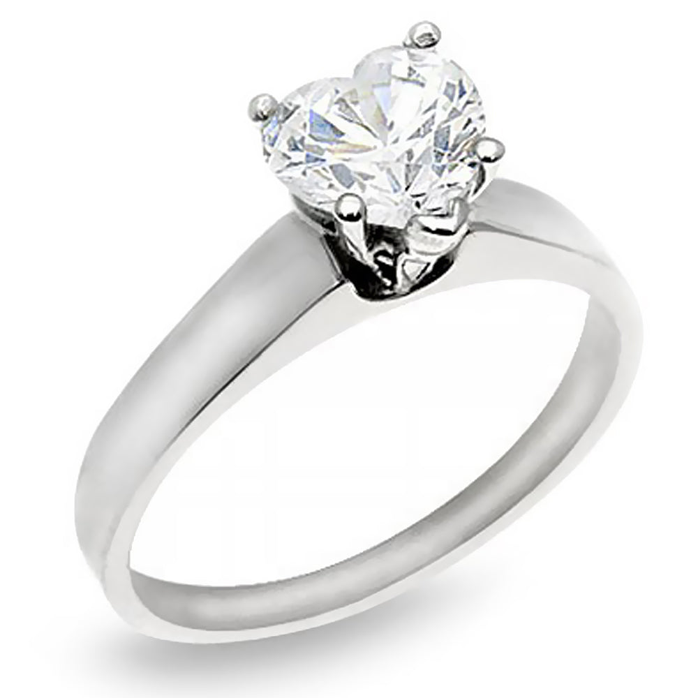 1.00 Ct. Tw. Heart Cut Diamond Solitaire Engagement Ring