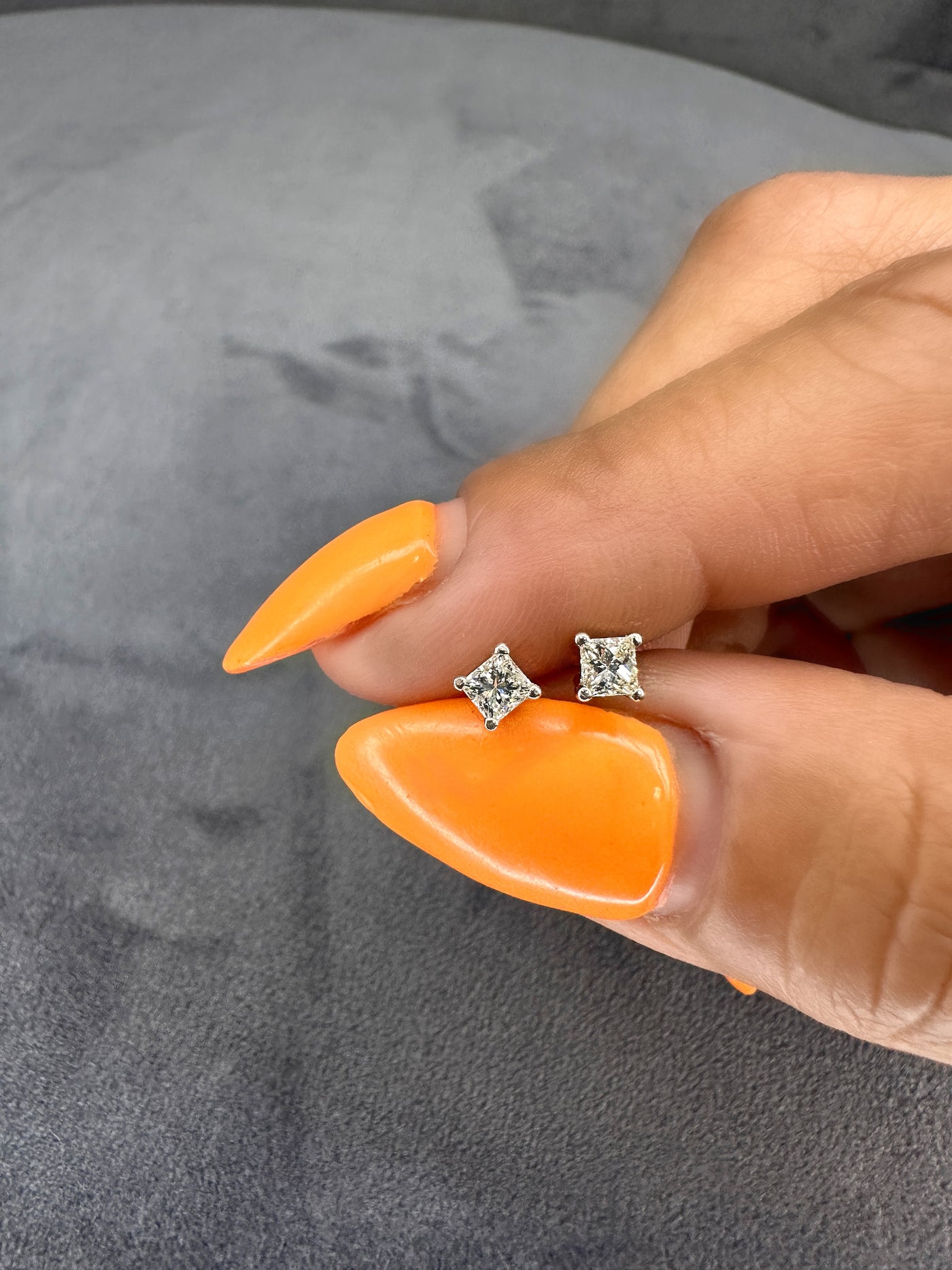 4-Prong Princess Cut Diamond Stud Earrings 0.50 Ct. Tw.