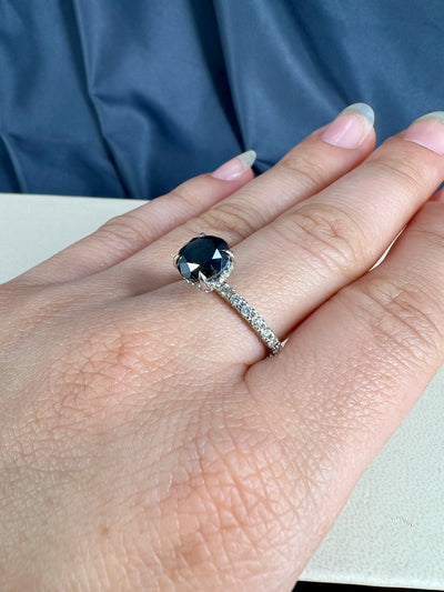 1.30 Carat Black & White Diamond Engagement Ring