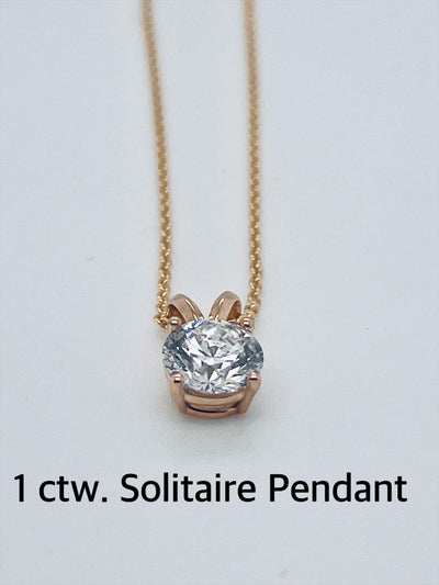 Solitaire 0.25-1.00 Ct. Tw. Brilliant Round Cut Diamond Pendant