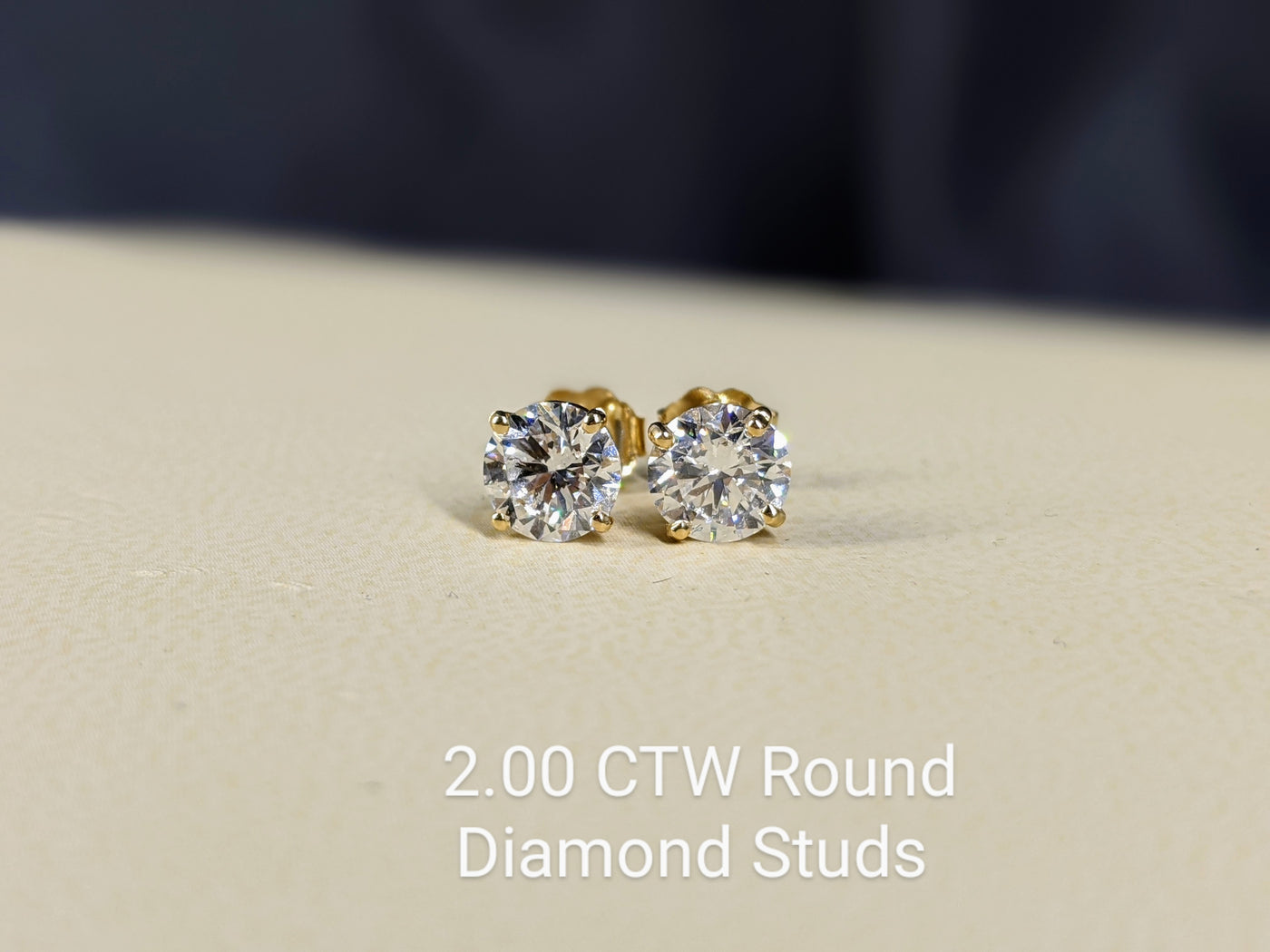 Certified Lab Round Cut 1.50 - 4.00 Carat Diamond 4-prong Stud Earrings / F,VS2 Excellent Cut
