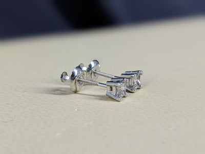 4-Prong Princess Cut Diamond Stud Earrings 0.50 Ct. Tw.