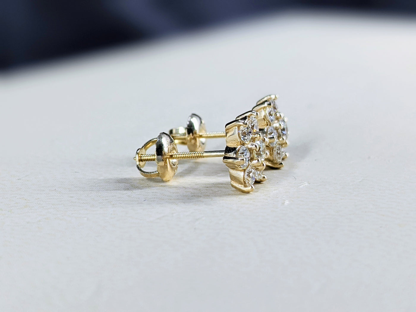 0.90 Ct. Tw. Flower Design Diamond Earrings