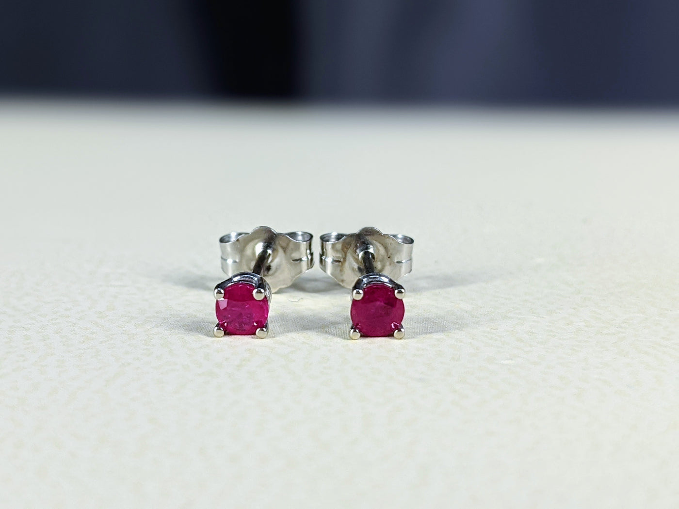 4-Prong Round Cut Ruby Stud Earrings 0.33 ct. tw.
