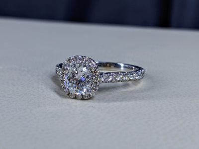 1.75 Ct. Tw. Halo Design Cushion Cut Diamond Engagement Ring