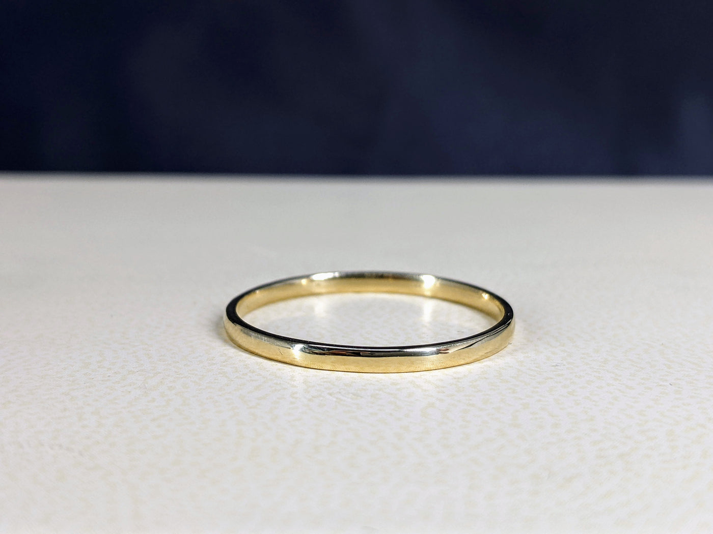 Solid Gold 2MM Plain Wedding Band Comfort Fit