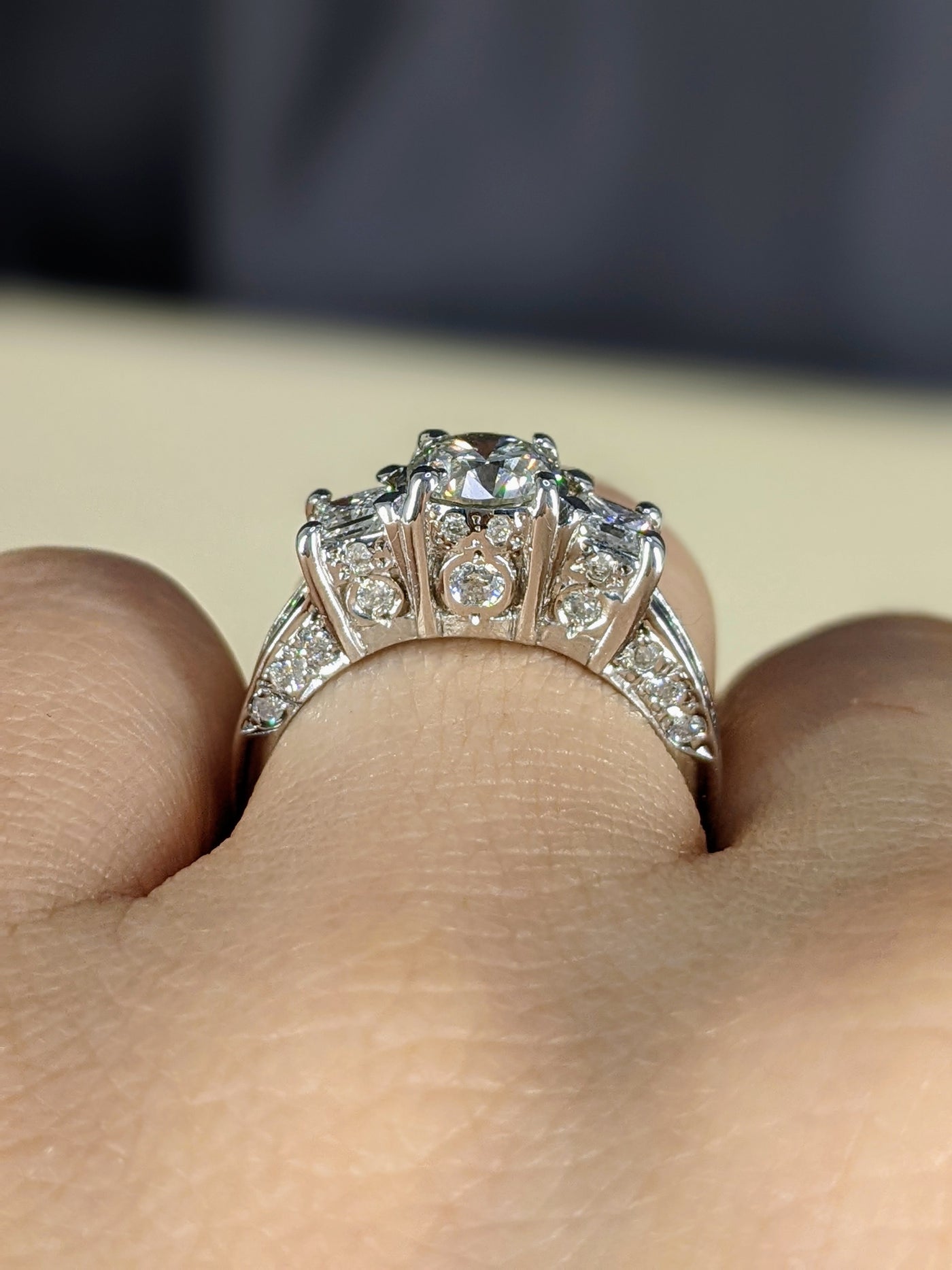 Women's Diamond Three Stone Inspired Engagement Ring 1.85 Ct. Tw.