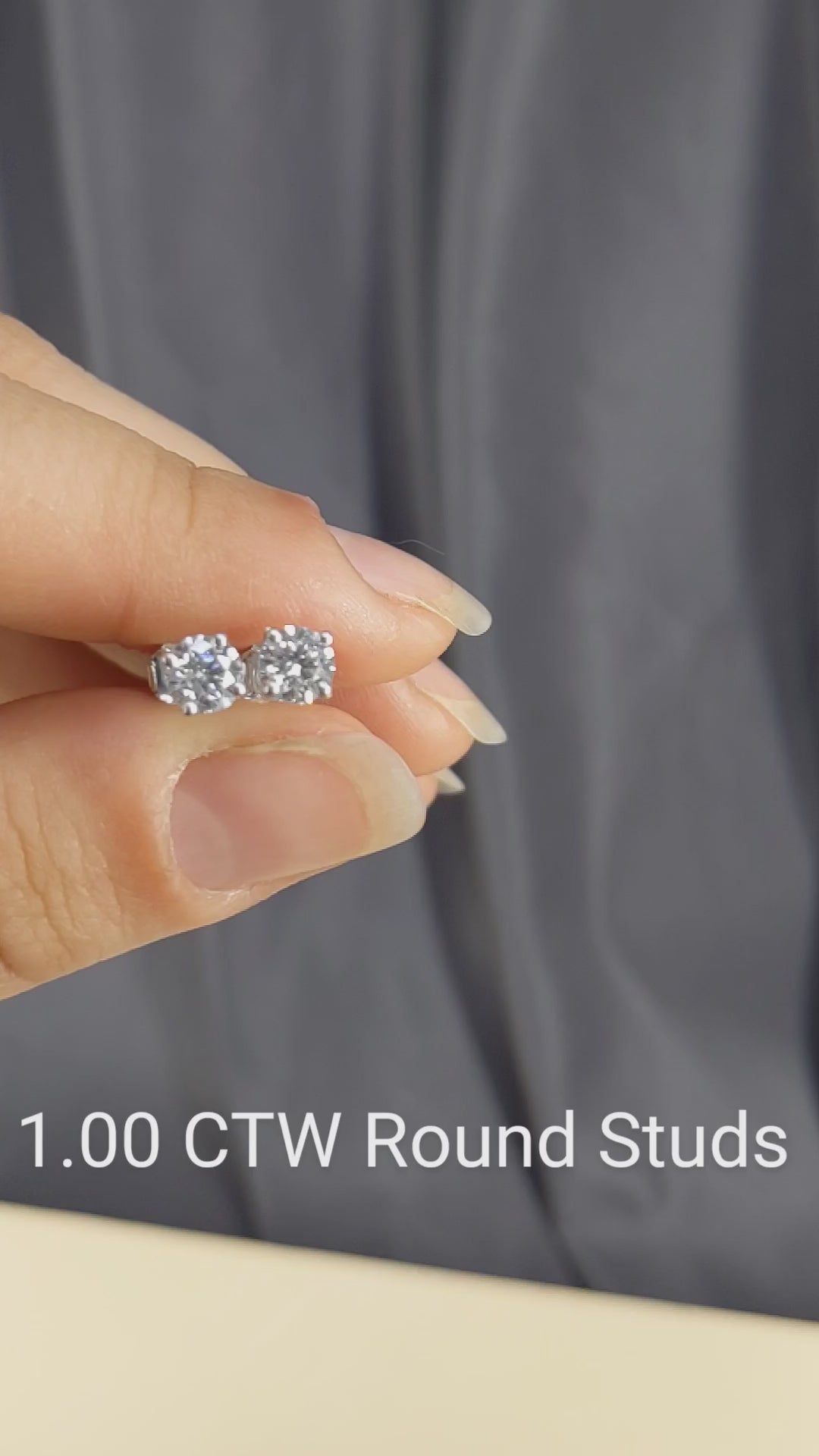 4-Prong Brilliant Round Cut Diamond Stud Earrings 1.00 ct. tw.