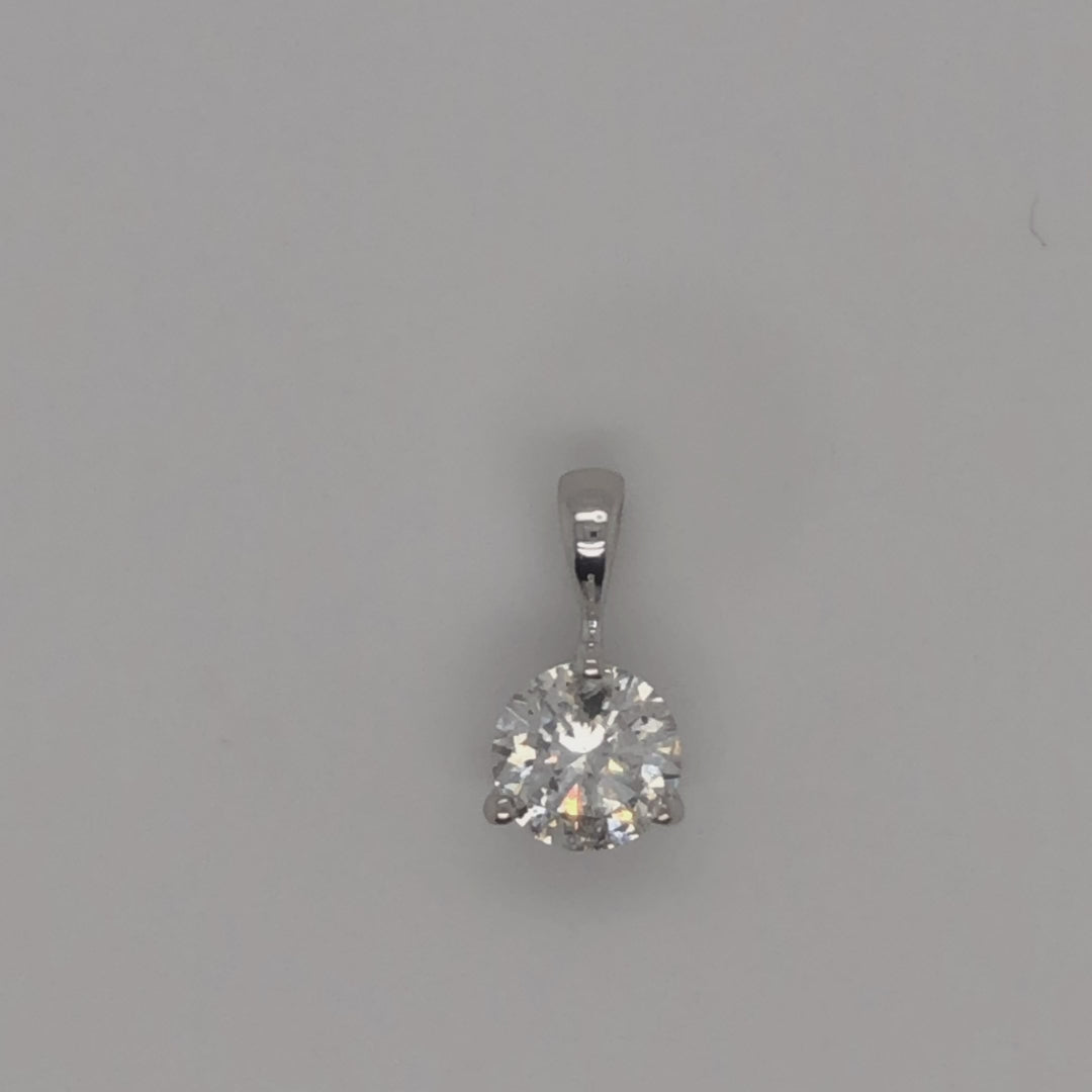 0.75 Carat Round Cut Diamond Solitaire Pendant