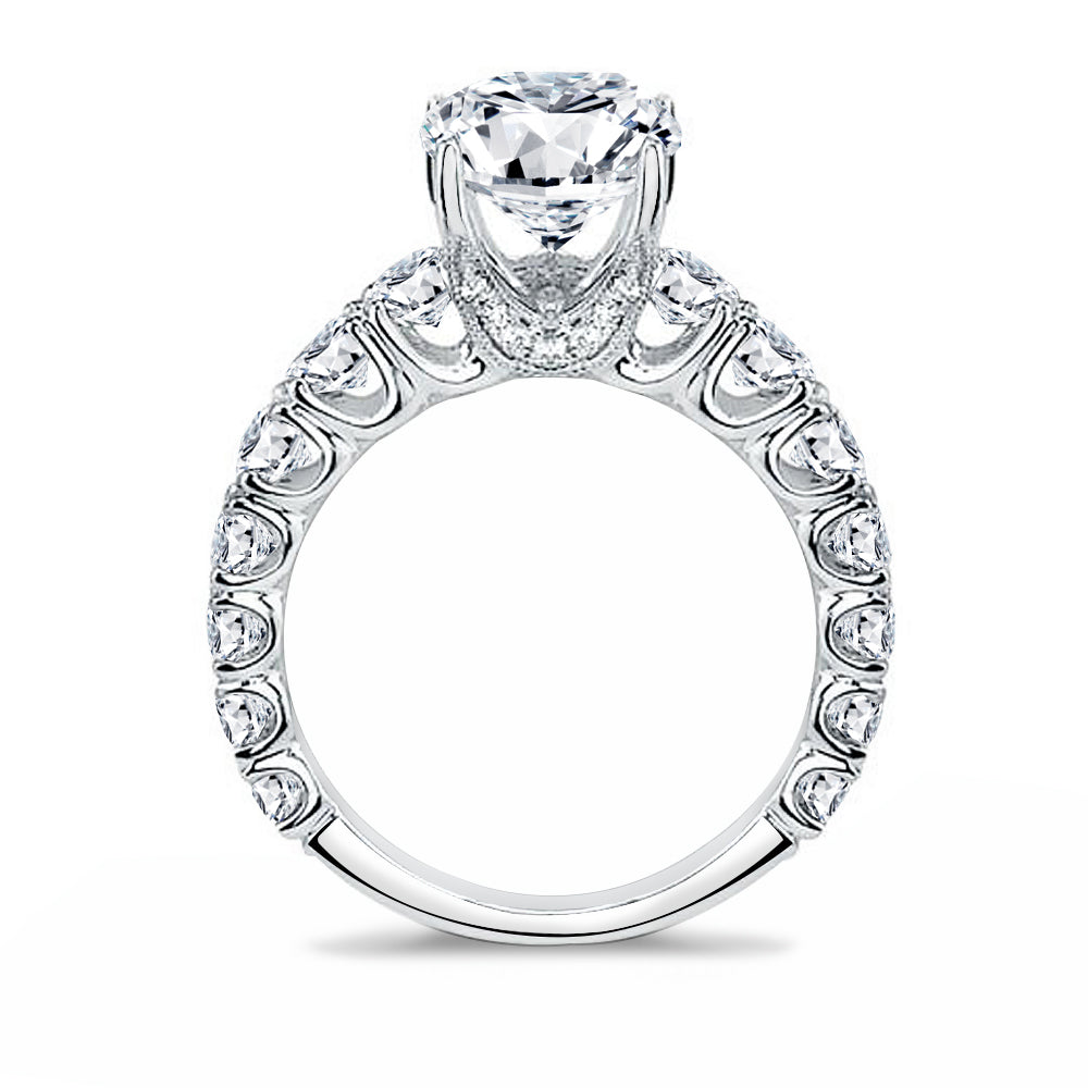 Prong Set Lab Grown Round Cut Diamond Engagement Ring IGI Certified
