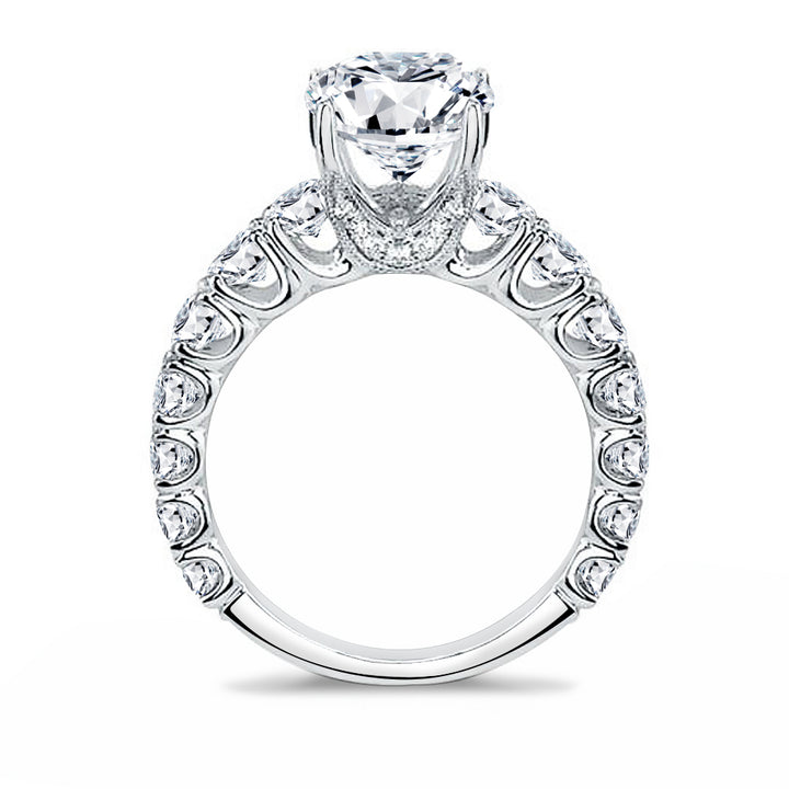 Prong Set Lab Grown Round Cut Diamond Engagement Ring IGI Certified