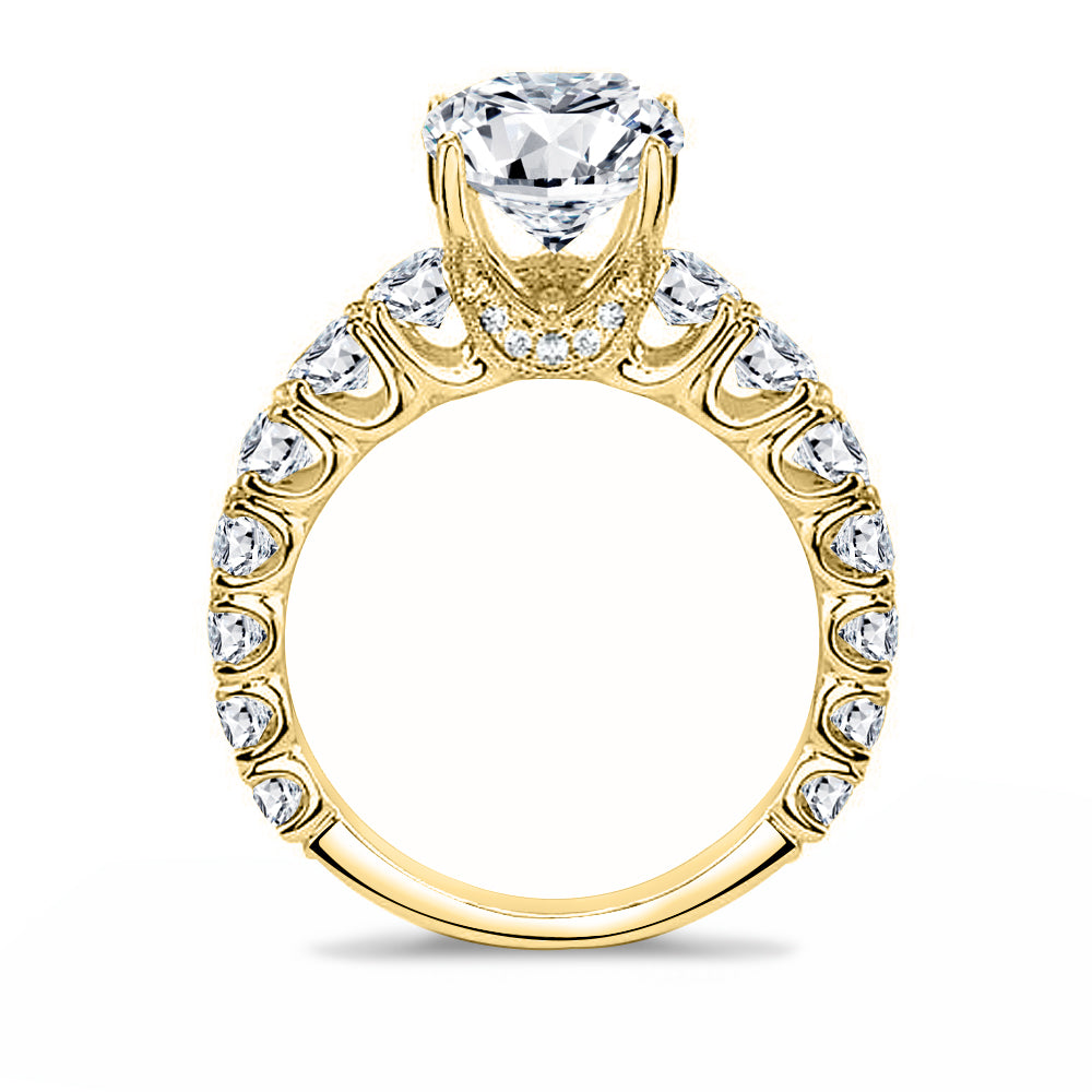 Prong Set Lab Grown Round Cut Diamond Engagement Ring IGI Certified
