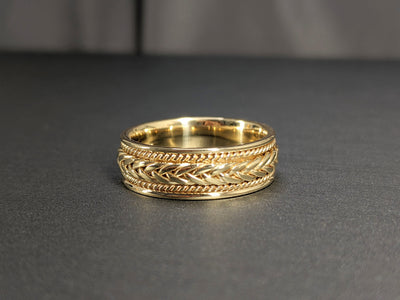 Solid Gold 7MM Hand Braided Wedding Band