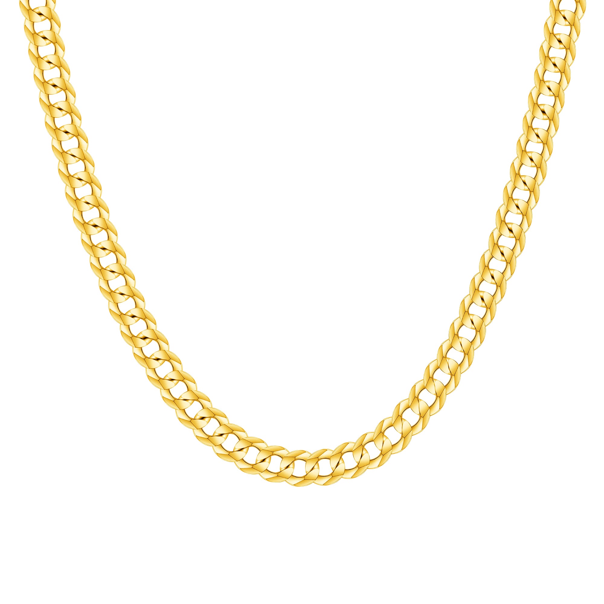 Solid 14K Yellow Gold 5 mm, 6 mm Miami Cuban Link Chain Necklace 16"2 WORLDJEWELS