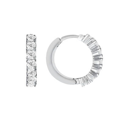 0.70 Carat Round Cut Diamond Hoop Earrings