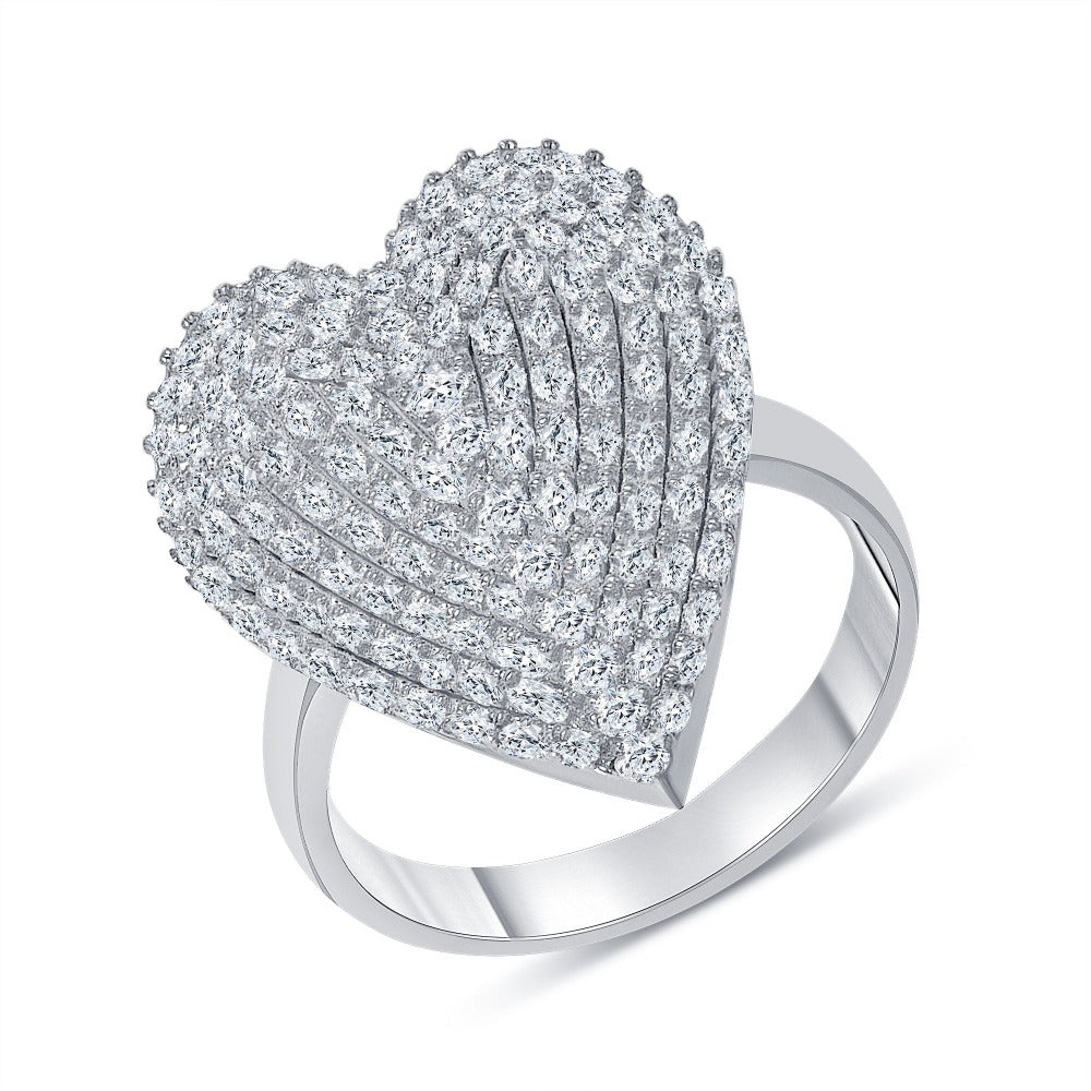 1.20 Carat Round Cut Diamond Heart Design Ring