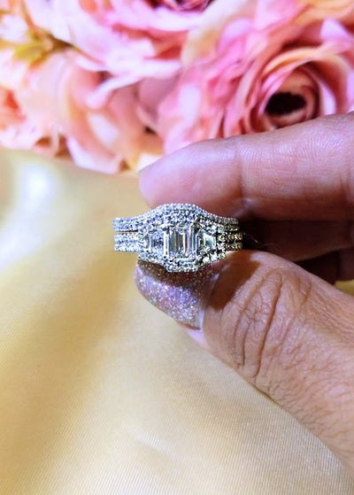 2.60 Ct. Tw. Designer Emerald Cut Engagement Ring