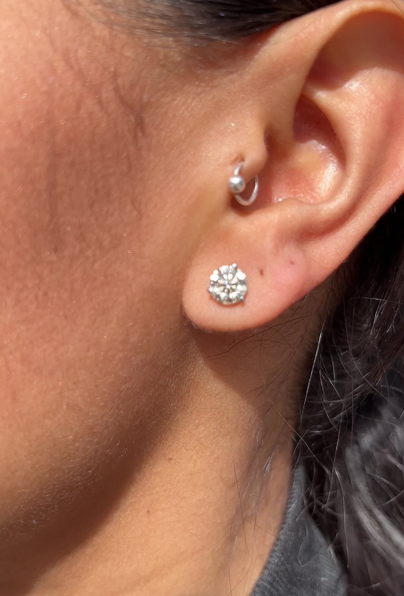 Platinum 3-Prong Round Cut Diamond Stud Earrings 2.00 ct. tw. (G-H, VS)