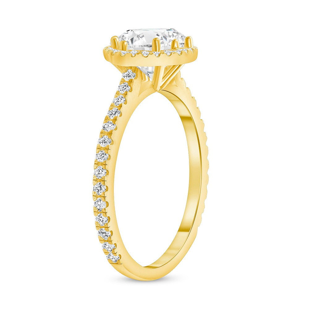 1.50 Ct. Tw. Octagon Halo Design Brilliant Round Cut Engagement Ring