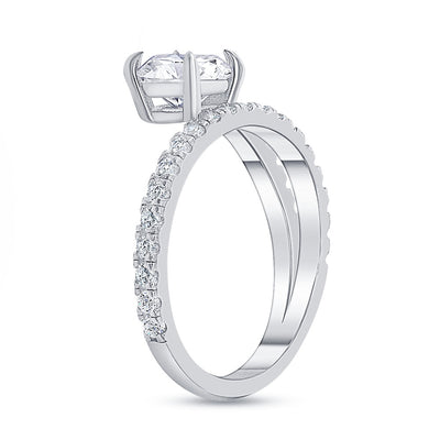 0.75 Ct. Tw. Princess Cut Diamond Engagement Ring Design (0.50 Carat Center Diamond)