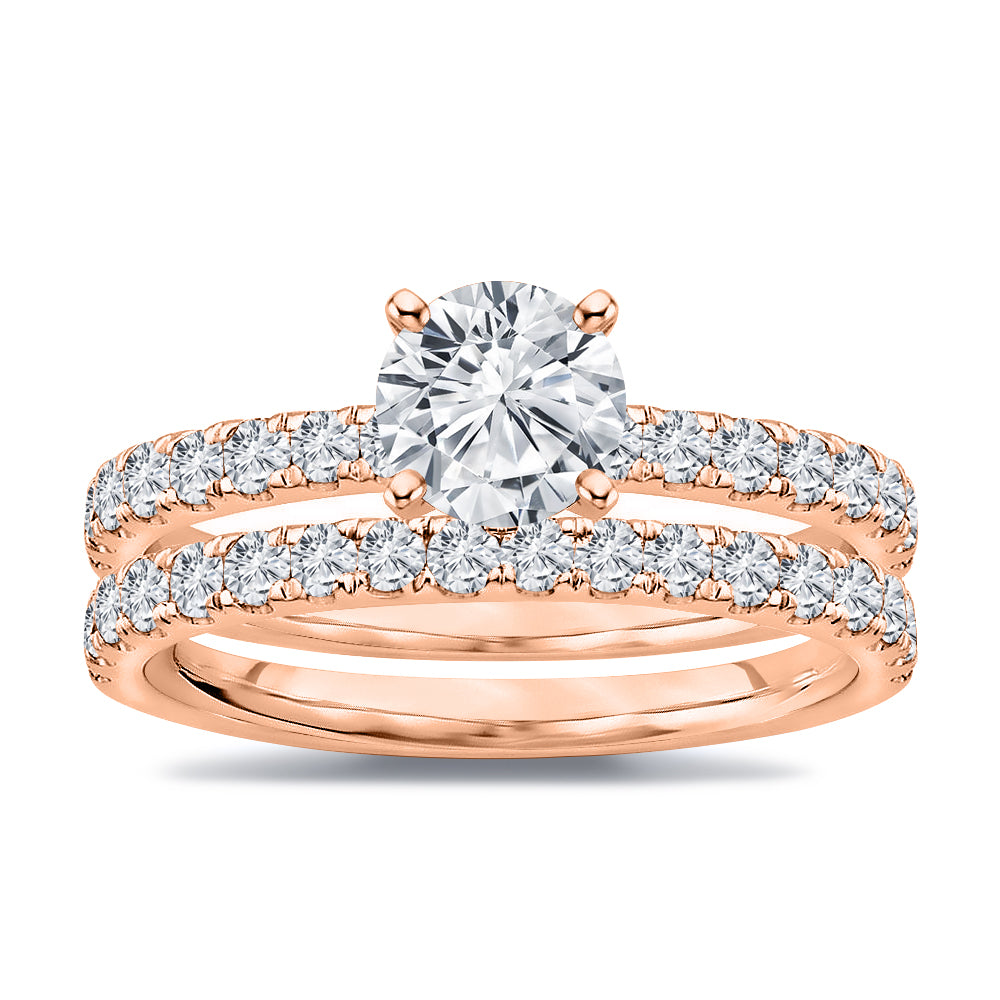1.05 Ct. Tw. Brilliant Round Diamond Engagement Wedding Ring Set