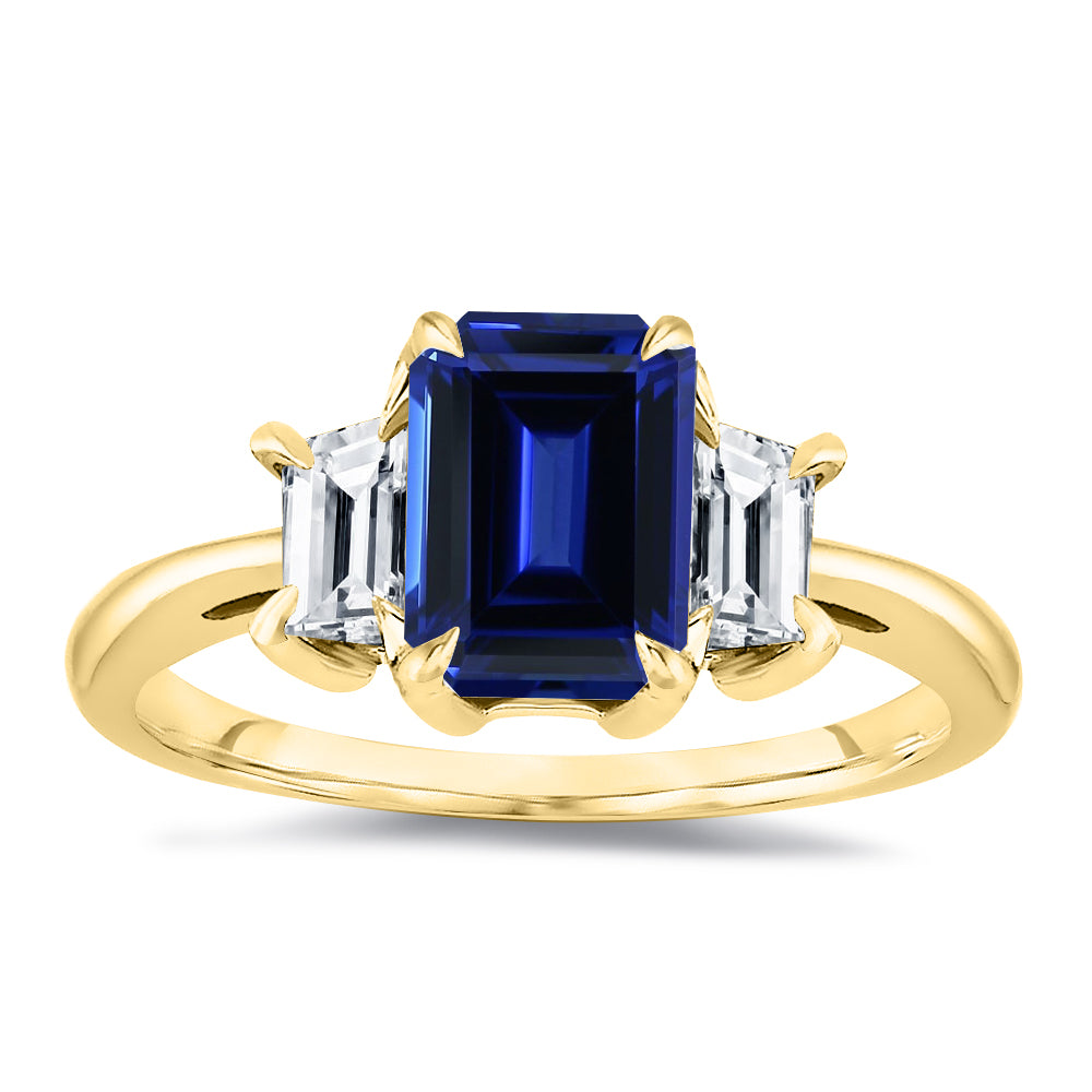 Unheated 7 carats + Natural Blue Sapphire & Diamonds Heirloom Ring