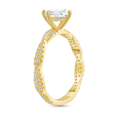 1.00 Ct. Tw. Princess Cut Diamond Twist Design Engagement Ring